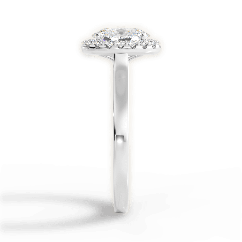 Fiona Oval Cut Lab Grown Diamond 18Kt White Gold Engagement Ring - View 4