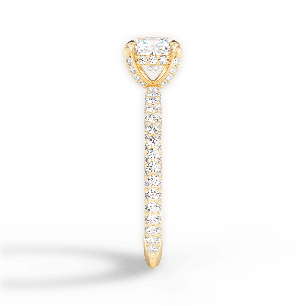 Madeline Cushion Cut Lab Grown Diamond 18Kt Yellow Gold Engagement Ring - View 3