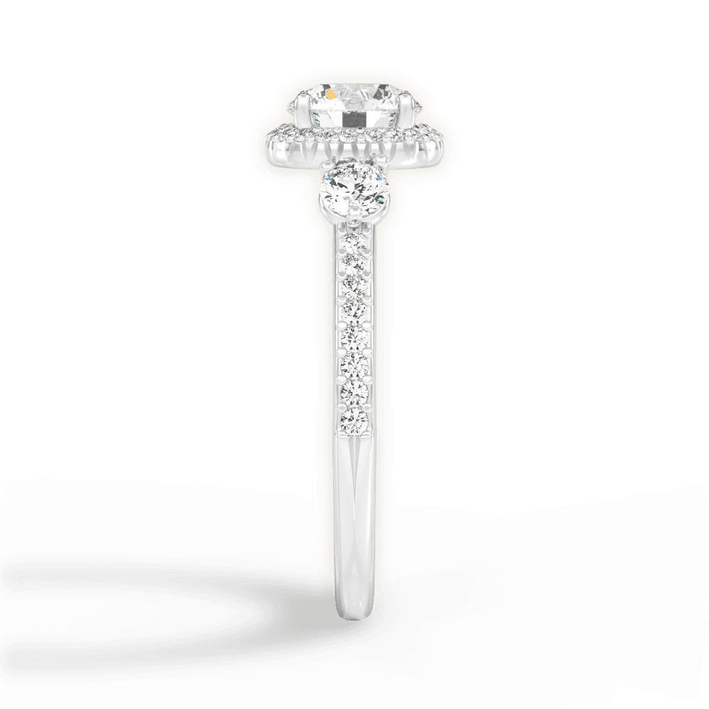 Julia Round Cut Lab Grown Diamond 14Kt White Gold Engagement Ring - View 4