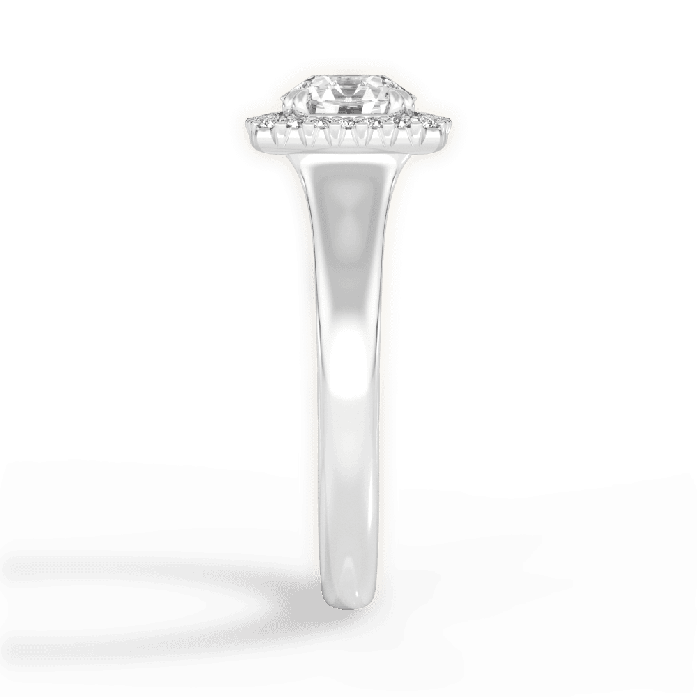 Jasmin Round Cut Lab Grown Diamond 14Kt White Gold Engagement Ring - View 4