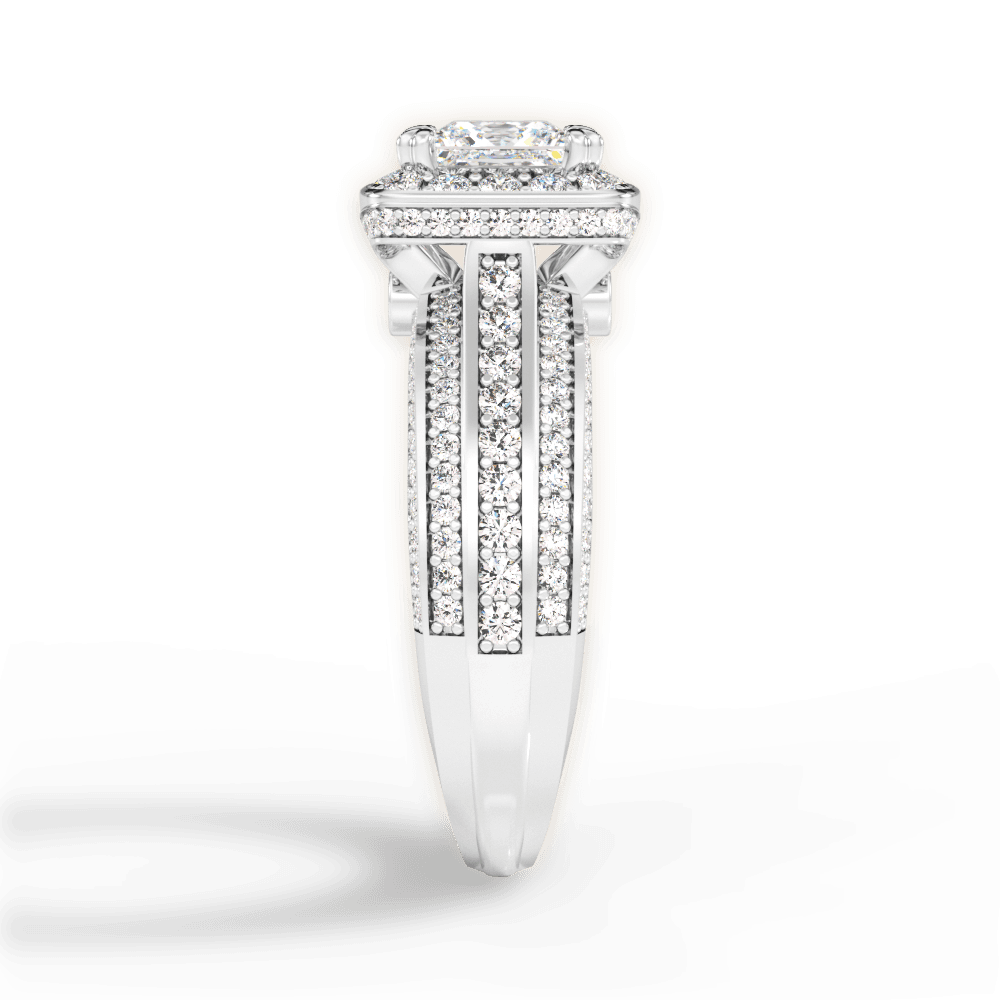 Madison Princess Cut Lab Grown Diamond Platinum Engagement Ring - View 2