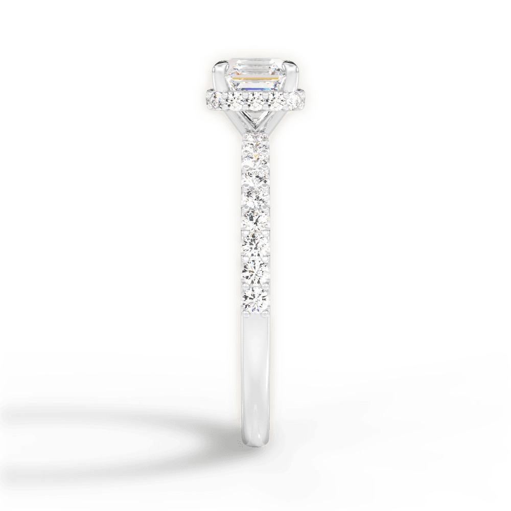 Isabella Asscher Cut Lab Grown Diamond 14Kt White Gold Engagement Ring - View 4