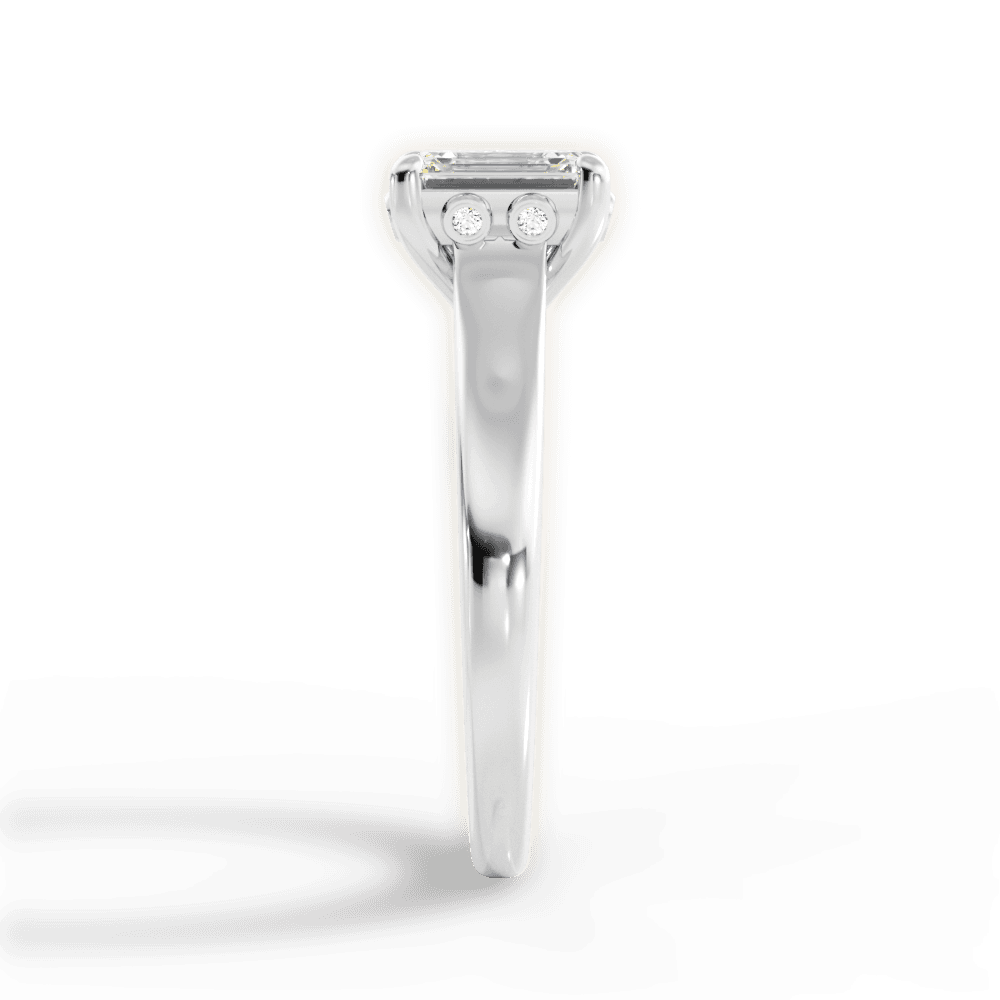 Carol Emerald Cut Lab Grown Diamond 14Kt White Gold Engagement Ring - View 4