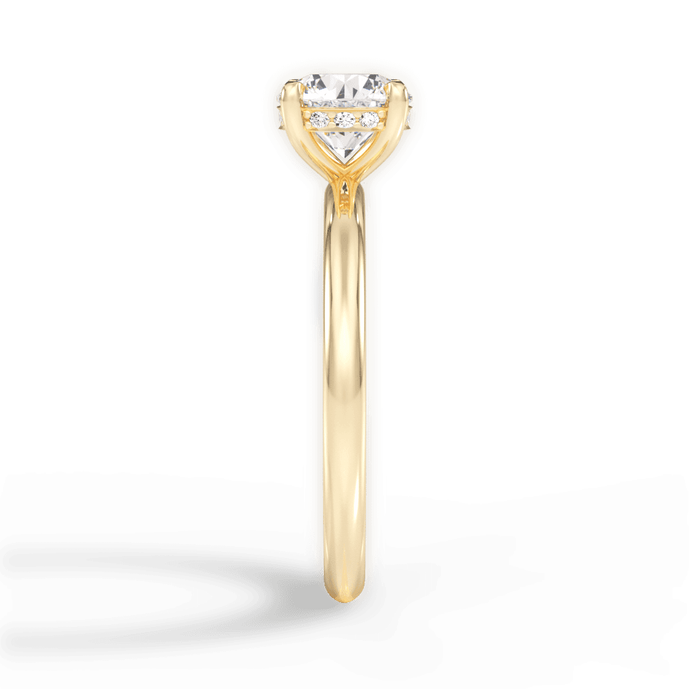 Brenda Round Cut Lab Grown Diamond 18Kt Yellow Gold Engagement Ring - View 3