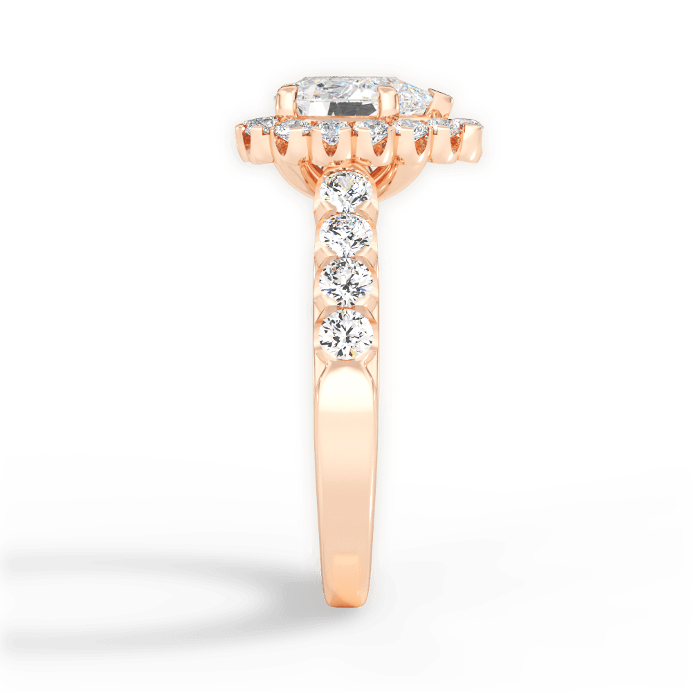 Lacey Pear Cut Lab Grown Diamond 18Kt Rose Gold Engagement Ring - View 3