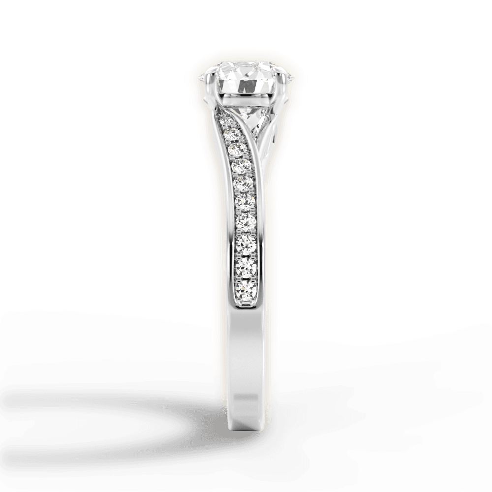 Elise Round Cut Lab Grown Diamond 14Kt White Gold Engagement Ring - View 2