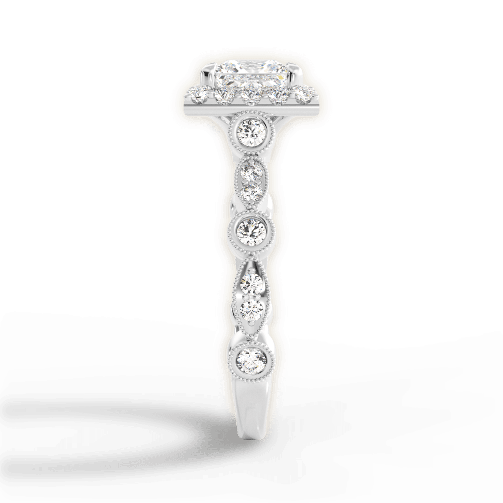 Irene Princess Cut Lab Grown Diamond 14Kt White Gold Engagement Ring - View 4