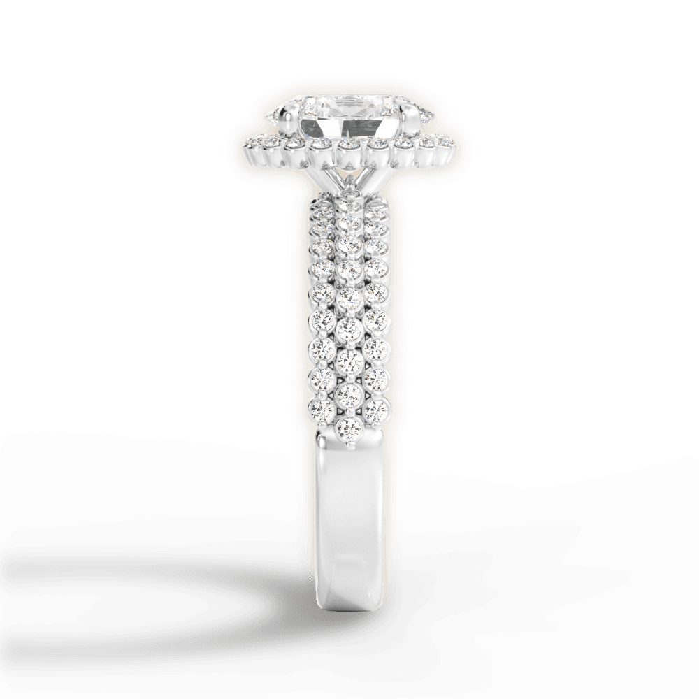 Jocelyn Oval Cut Lab Grown Diamond Platinum Engagement Ring - View 3