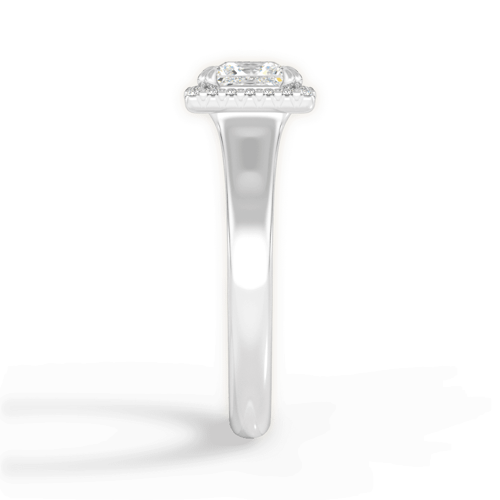 Jasmin Princess Cut Lab Grown Diamond 14Kt White Gold Engagement Ring - View 4