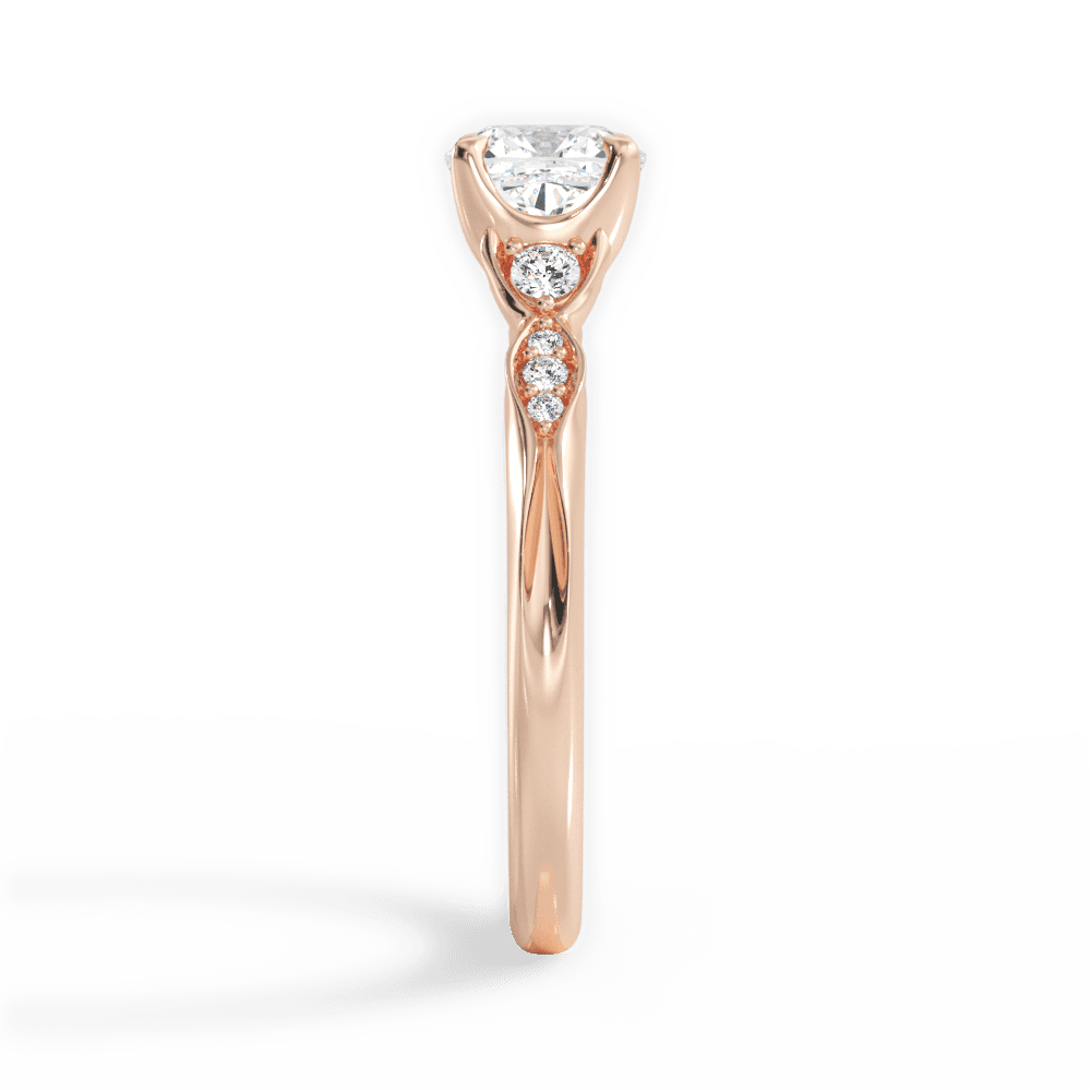 Cassie Cushion Cut Lab Grown Diamond 18Kt Rose Gold Engagement Ring - View 4