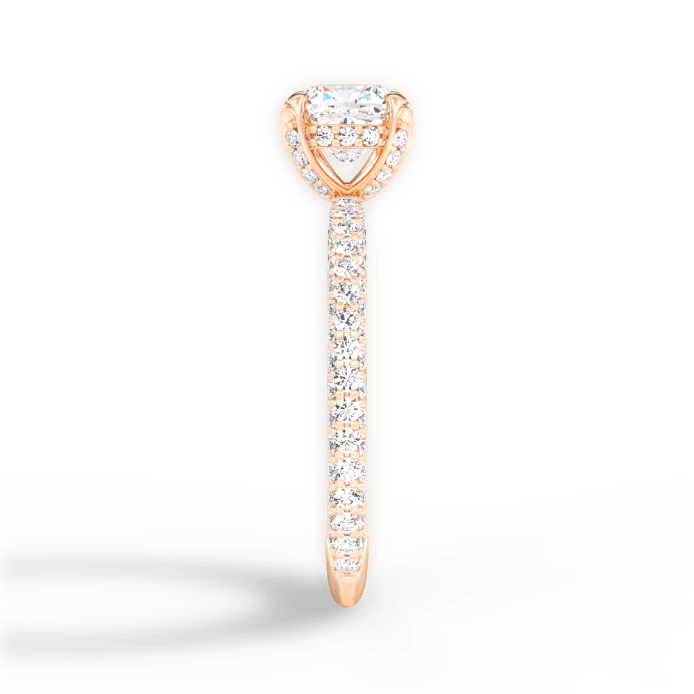 Madeline Cushion Cut Lab Grown Diamond 18Kt Rose Gold Engagement Ring - View 4