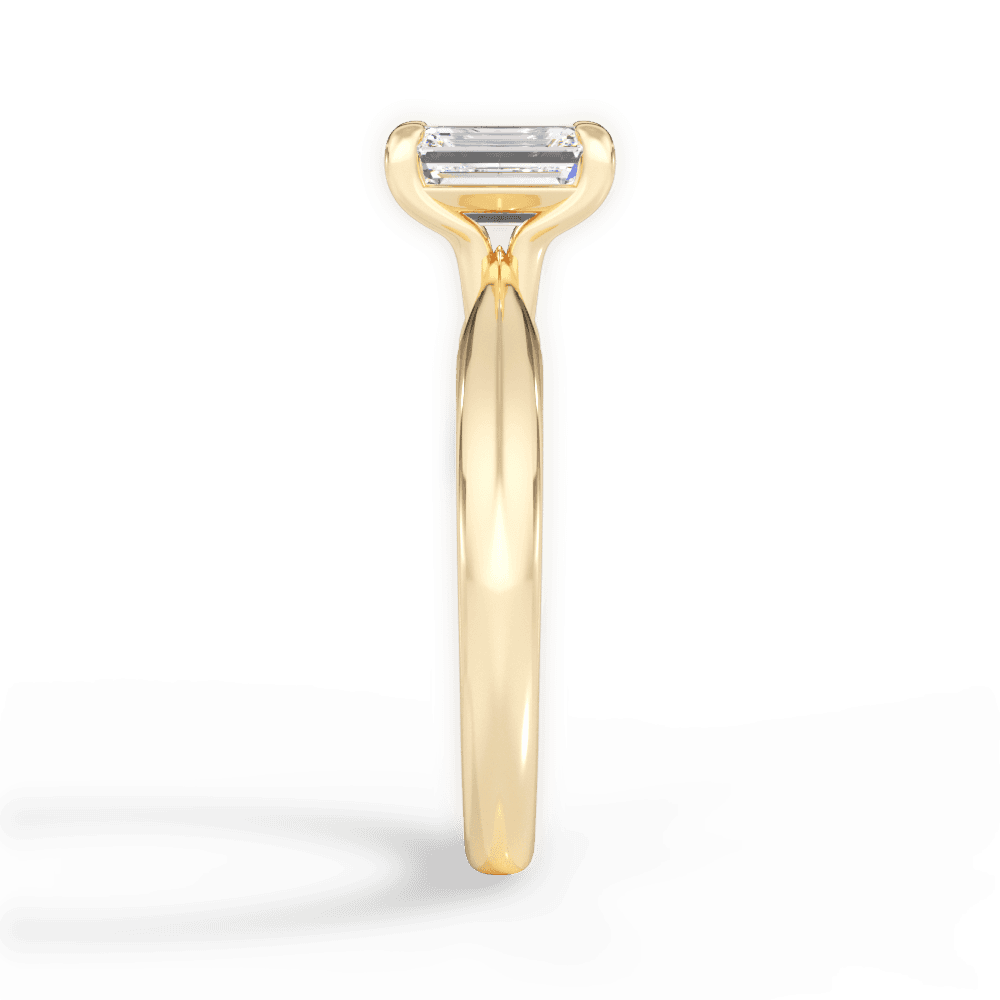 Beth Emerald Cut Lab Grown Diamond 18Kt Yellow Gold Engagement Ring - View 3