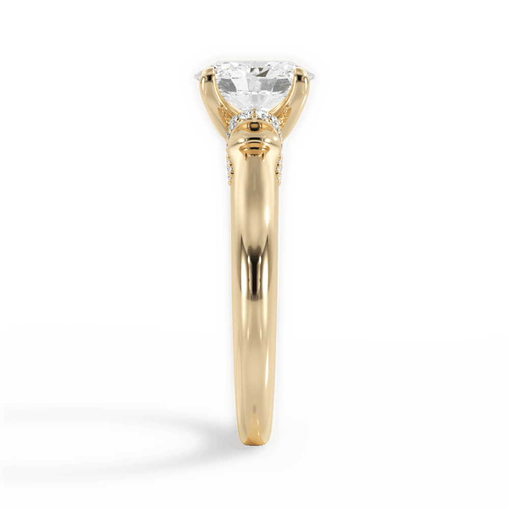 Florence Oval Cut Lab Grown Diamond 18Kt Yellow Gold Engagement Ring - View 4