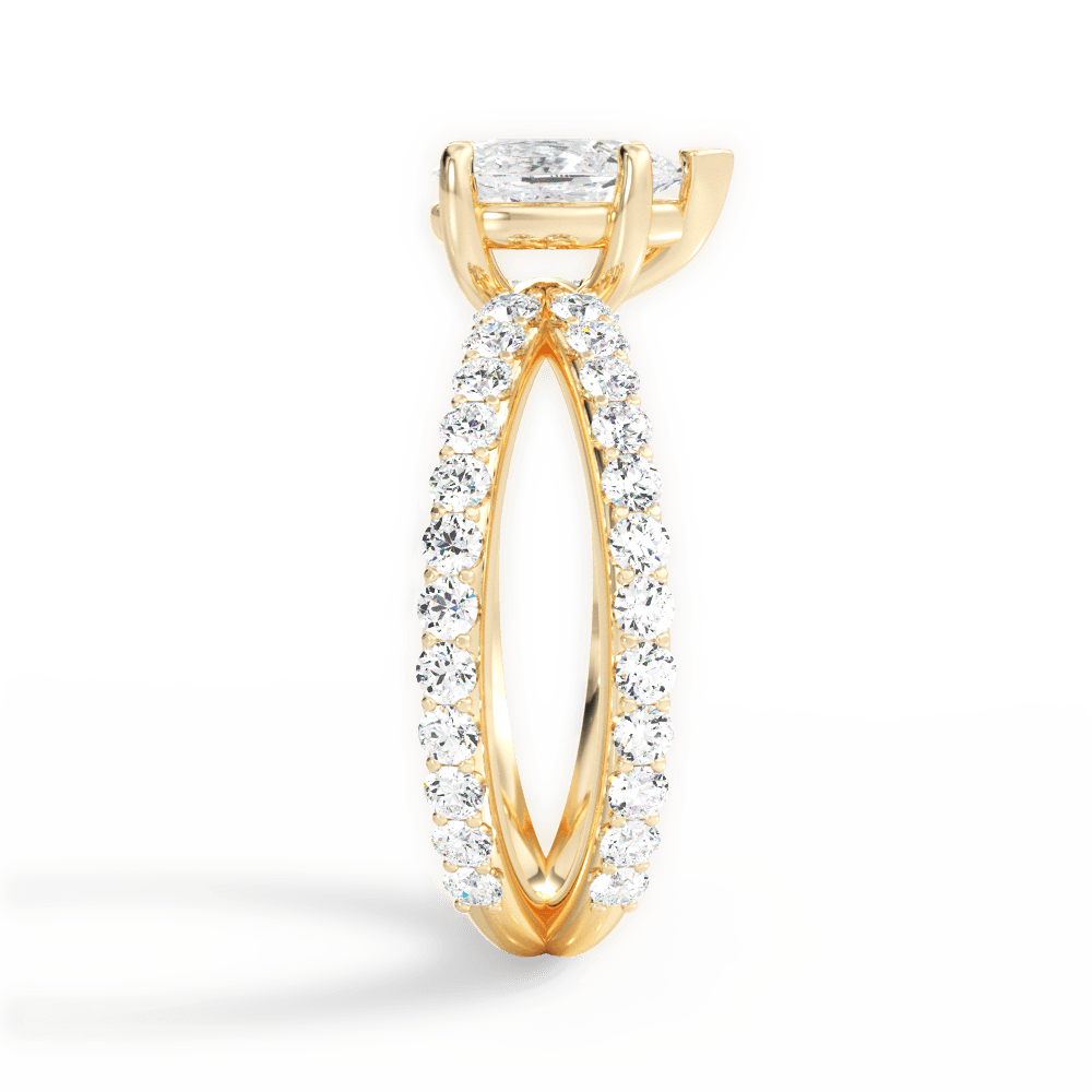 Lauren Pear Cut Lab Grown Diamond 18Kt Yellow Gold Engagement Ring - View 4