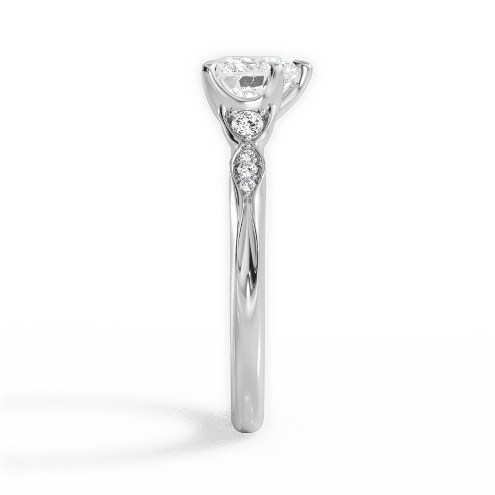 Cassie Heart Cut Lab Grown Diamond Platinum Engagement Ring - View 4