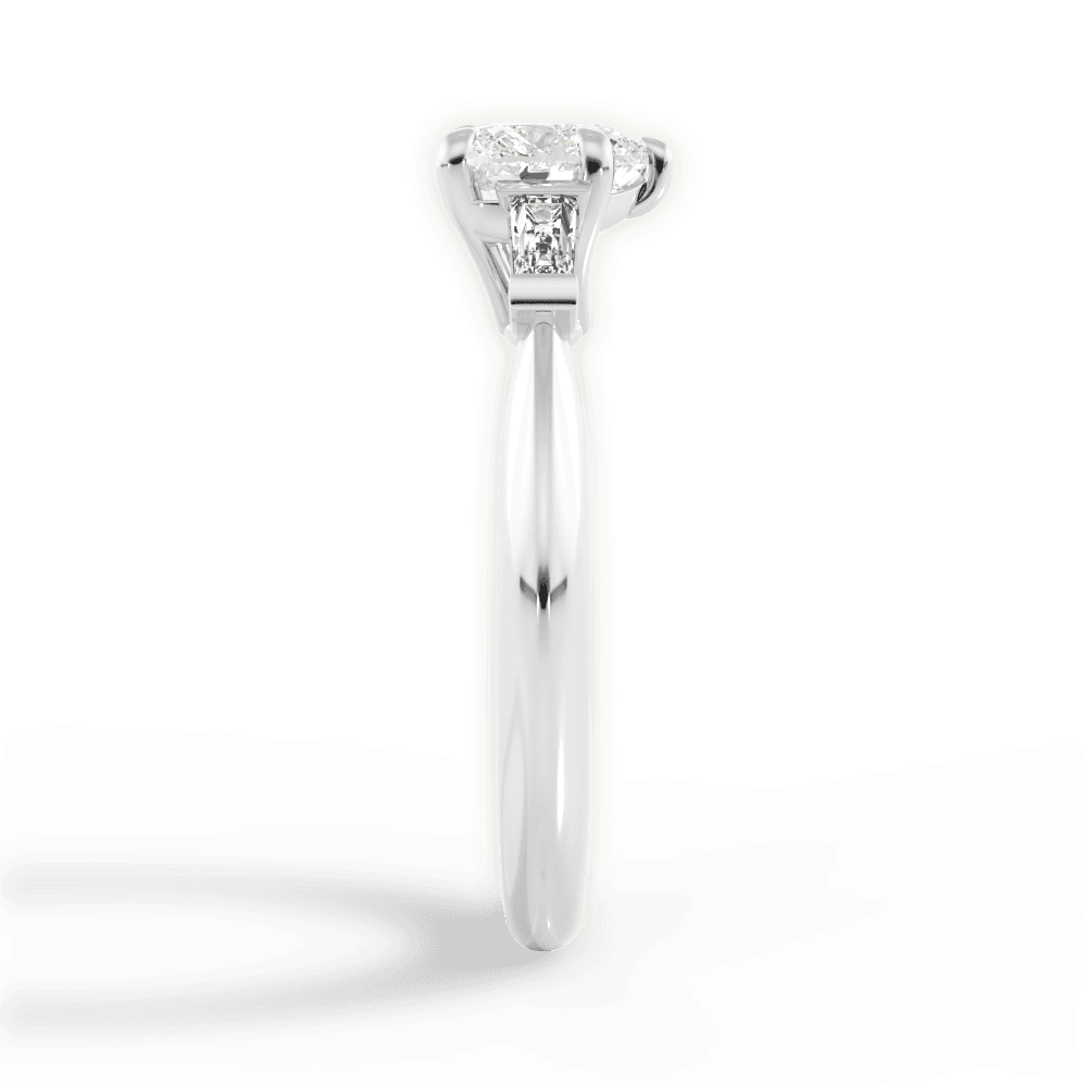 Emily Heart Cut Lab Grown Diamond 14Kt White Gold Engagement Ring - View 4