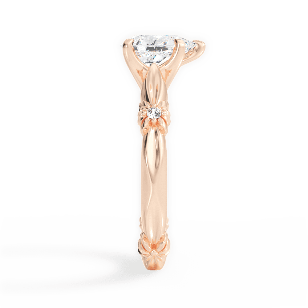 Claire Pear Cut Lab Grown Diamond 18Kt Rose Gold Engagement Ring - View 2
