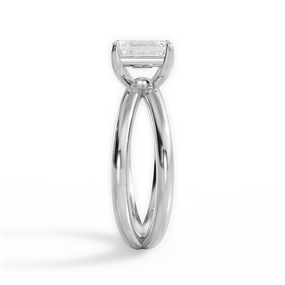 Ada Emerald Cut Lab Grown Diamond 14Kt White Gold Engagement Ring - View 4