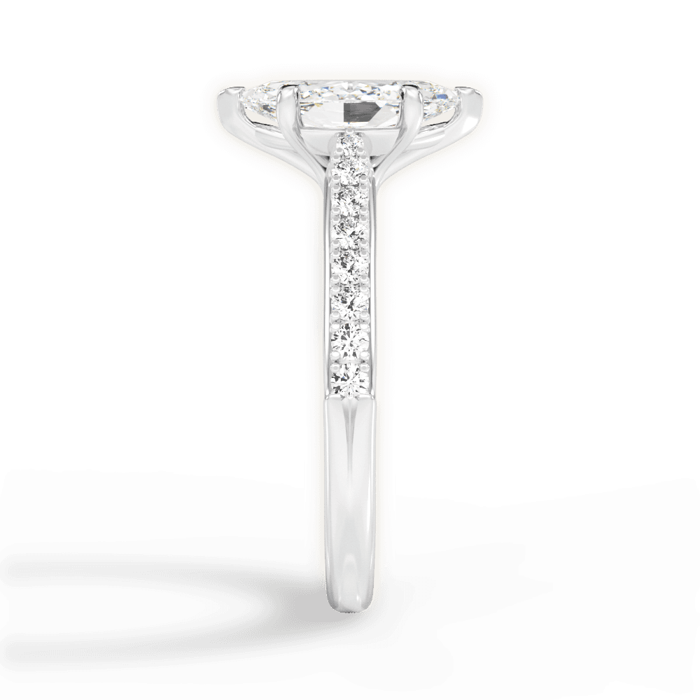 Elizabeth Marquise Cut Lab Grown Diamond 14Kt White Gold Engagement Ring - View 3