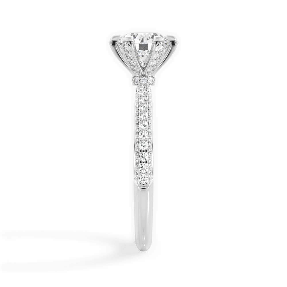 Linda Round Cut Lab Grown Diamond 14Kt White Gold Engagement Ring - View 4