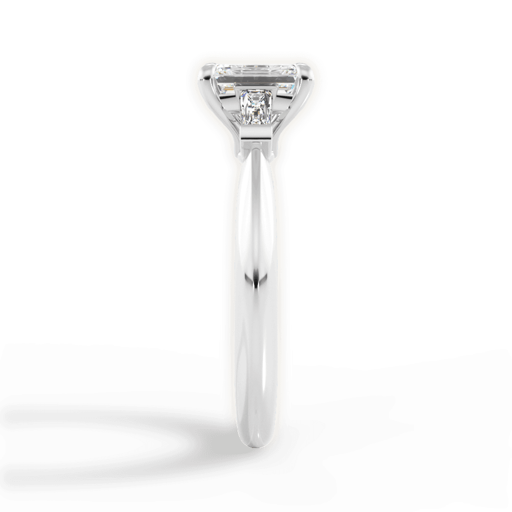 Emily Emerald Cut Lab Grown Diamond 14Kt White Gold Engagement Ring - View 4