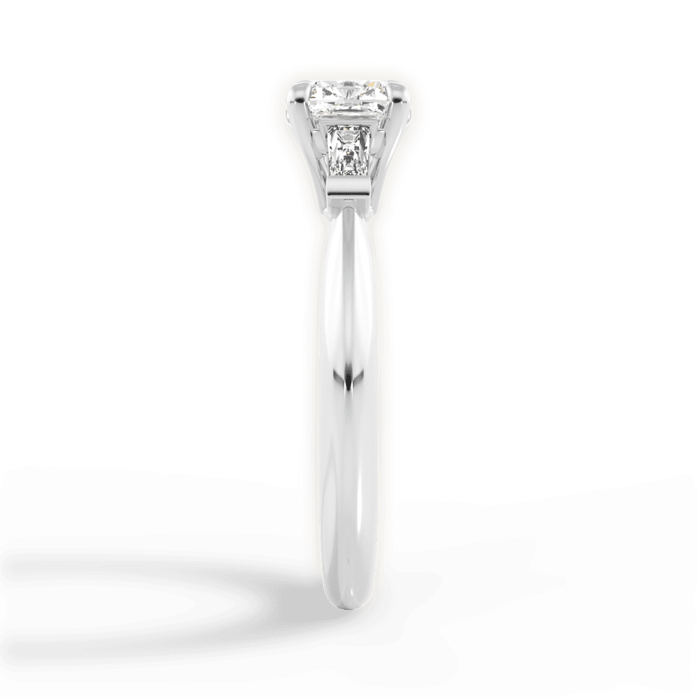 Emily Cushion Cut Lab Grown Diamond Platinum Engagement Ring - View 3