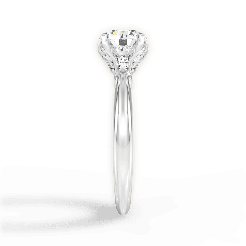 Elaine Round Cut Lab Grown Diamond 14Kt White Gold Engagement Ring - View 4