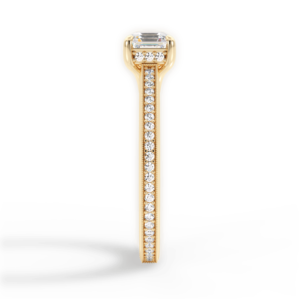 Janet Asscher Cut Lab Grown Diamond 18Kt Yellow Gold Engagement Ring - View 4