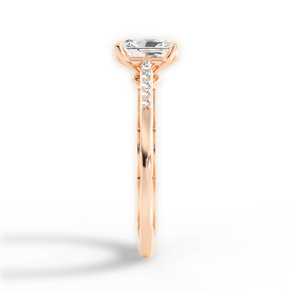 Christina Radiant Cut Lab Grown Diamond 18Kt Rose Gold Engagement Ring - View 4