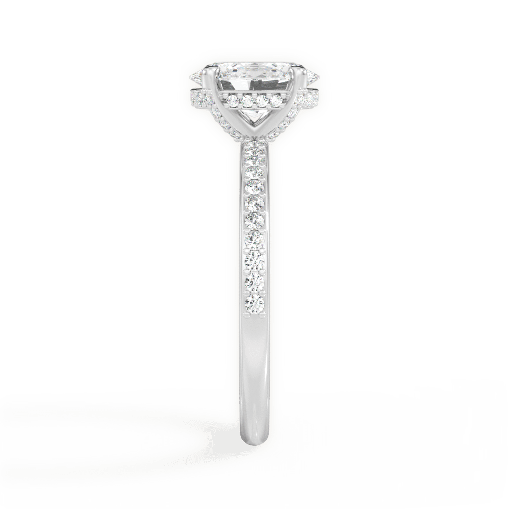 Janice Oval Cut Lab Grown Diamond Platinum Engagement Ring - View 4