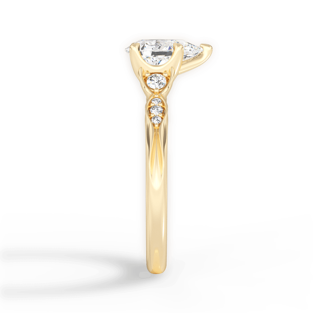 Cassie Pear Cut Lab Grown Diamond 18Kt Yellow Gold Engagement Ring - View 4