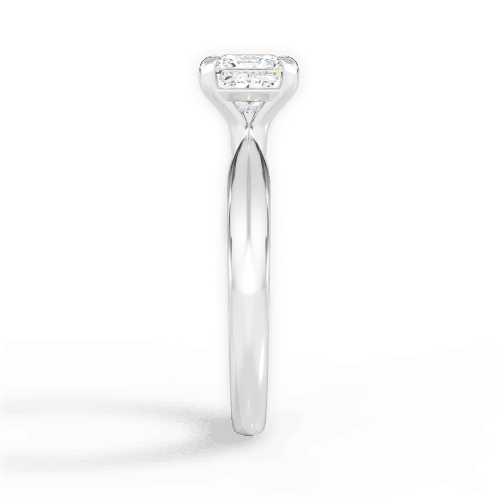Aria Princess Cut Lab Grown Diamond 18Kt White Gold Engagement Ring - View 2