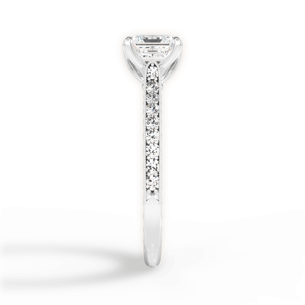 Gilda Asscher Cut Lab Grown Diamond Platinum Engagement Ring - View 4