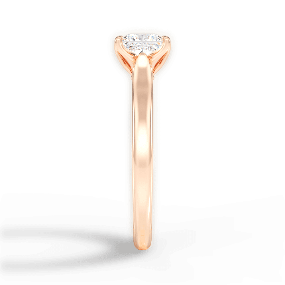 Carrie Princess Cut Lab Grown Diamond 18Kt Rose Gold Engagement Ring - View 3