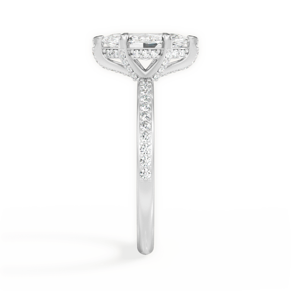 Janice Marquise Cut Lab Grown Diamond 14Kt White Gold Engagement Ring - View 4