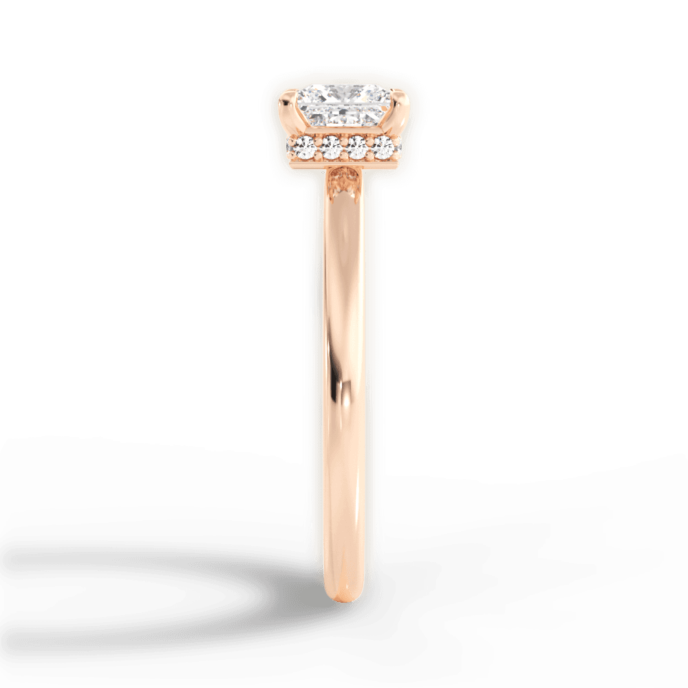 Brianna Princess Cut Lab Grown Diamond 18Kt Rose Gold Engagement Ring - View 3
