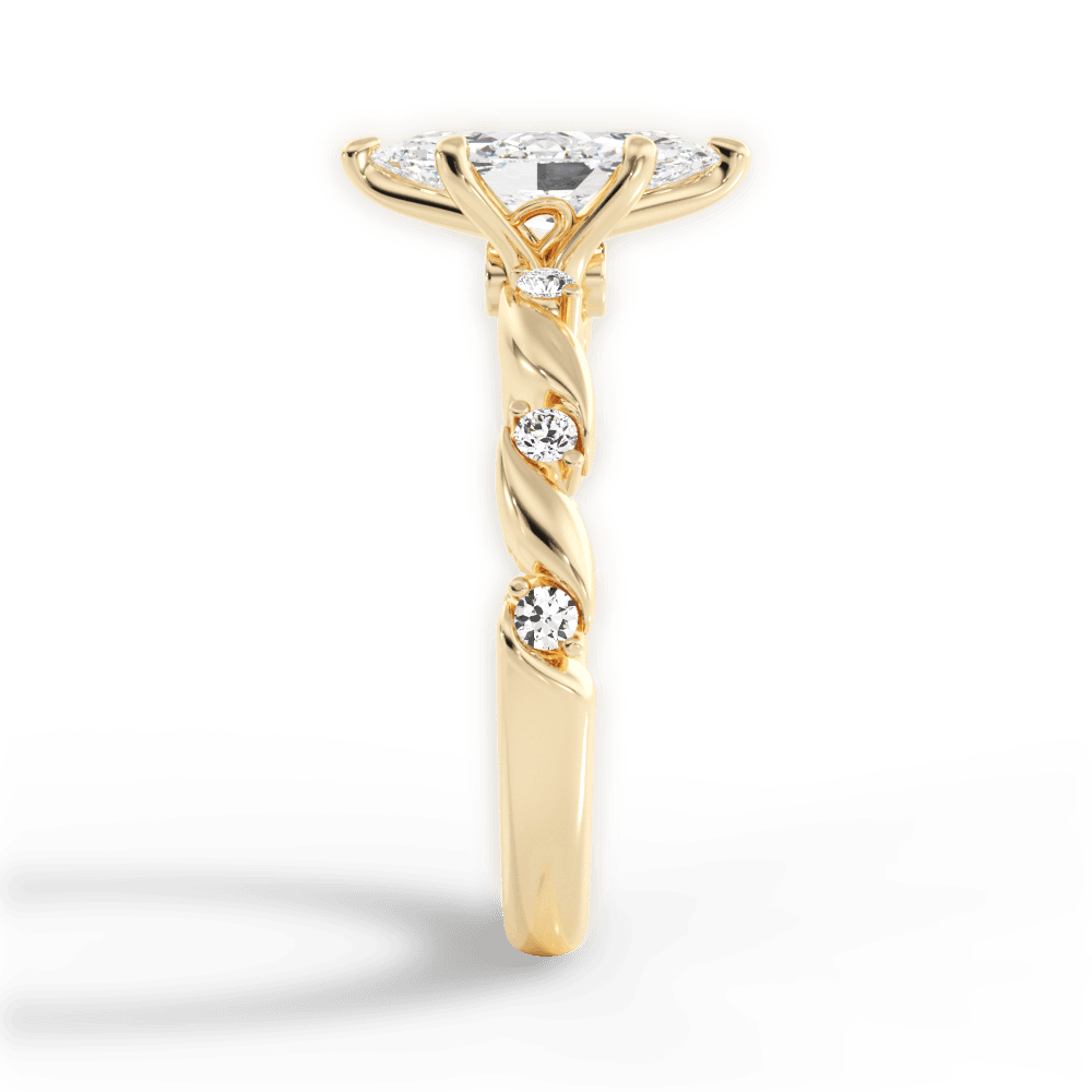 Emma Marquise Cut Lab Grown Diamond 18Kt Yellow Gold Engagement Ring - View 2