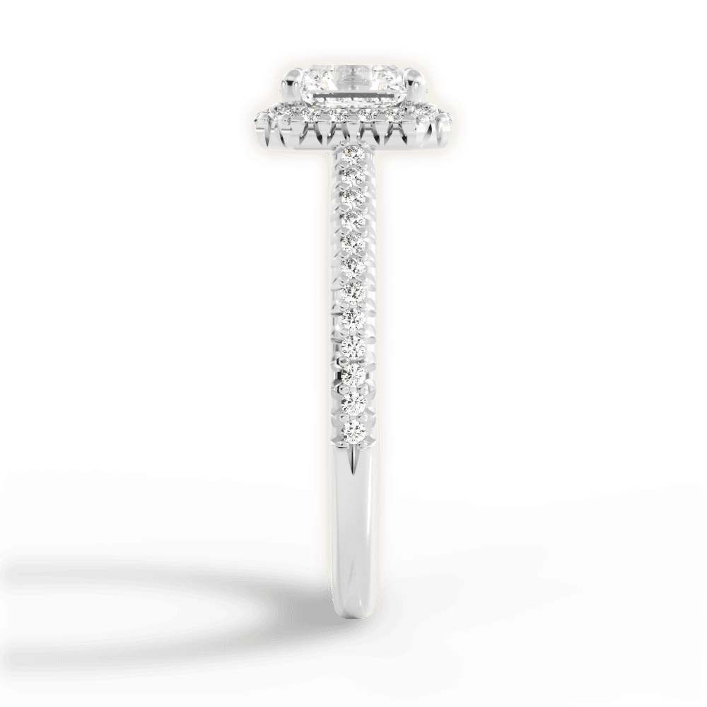 Jenny Asscher Cut Lab Grown Diamond Platinum Engagement Ring - View 3