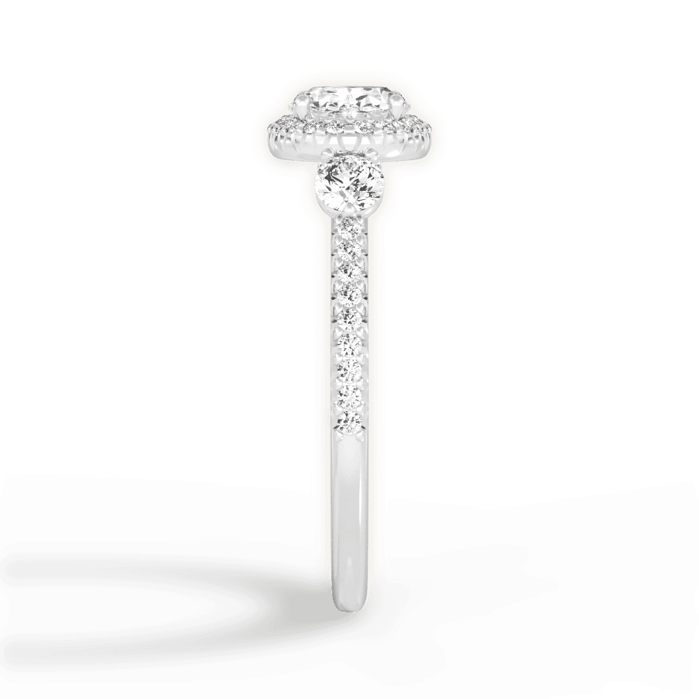 Kara Oval Cut Lab Grown Diamond Platinum Engagement Ring - View 3