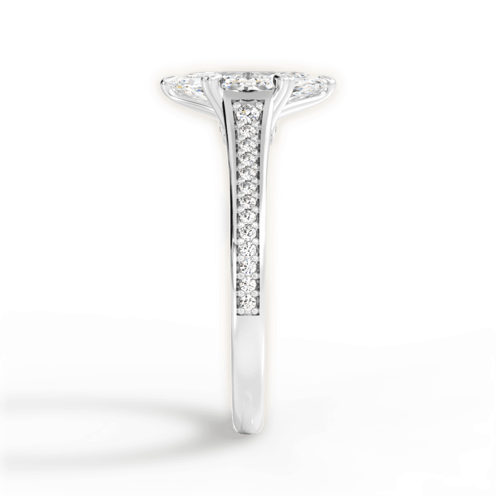 Delia Marquise Cut Lab Grown Diamond Platinum Engagement Ring - View 4