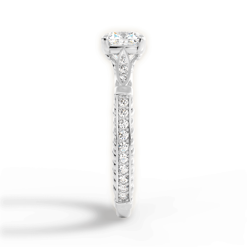 Gabriela Cushion Cut Lab Grown Diamond Platinum Engagement Ring - View 3
