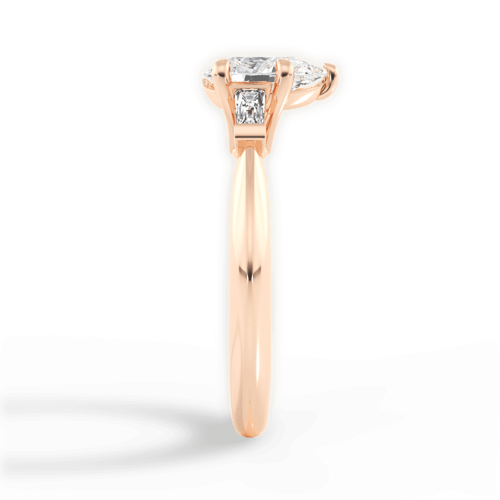 Emily Pear Cut Lab Grown Diamond 18Kt Rose Gold Engagement Ring - View 3