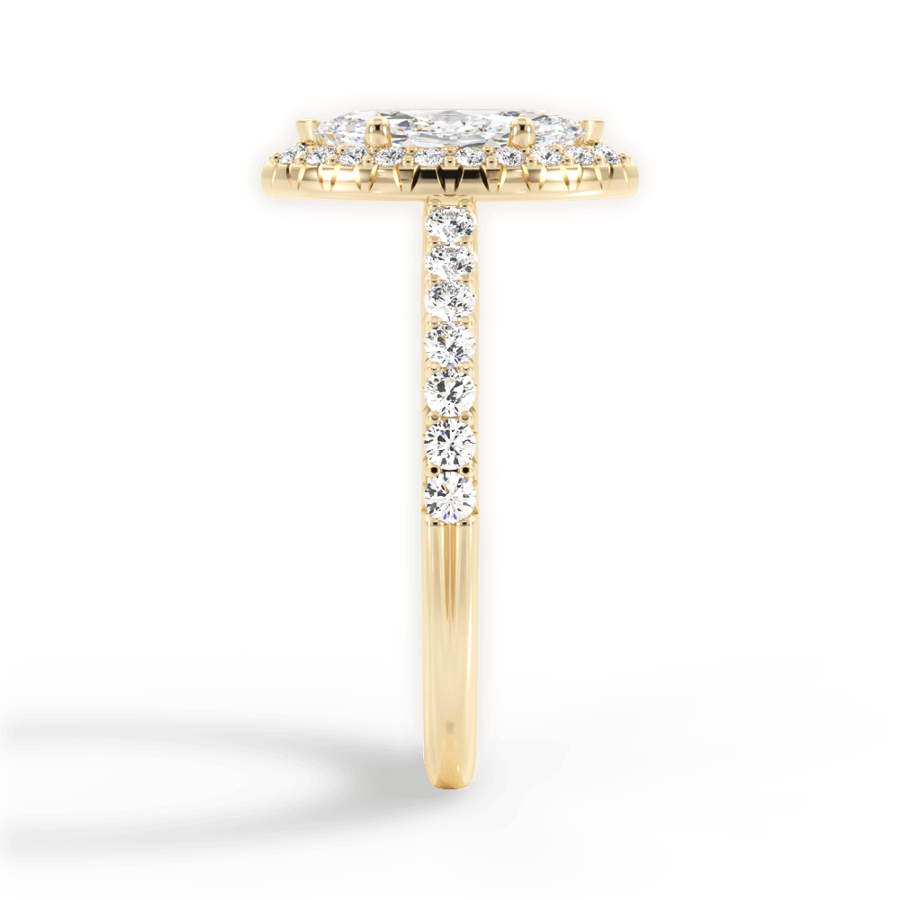 Kathleen Marquise Cut Lab Grown Diamond 18Kt Yellow Gold Engagement Ring - View 3