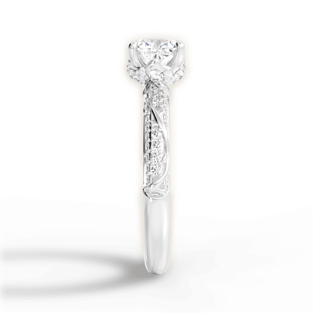Josephine Cushion Cut Lab Grown Diamond Platinum Engagement Ring - View 4