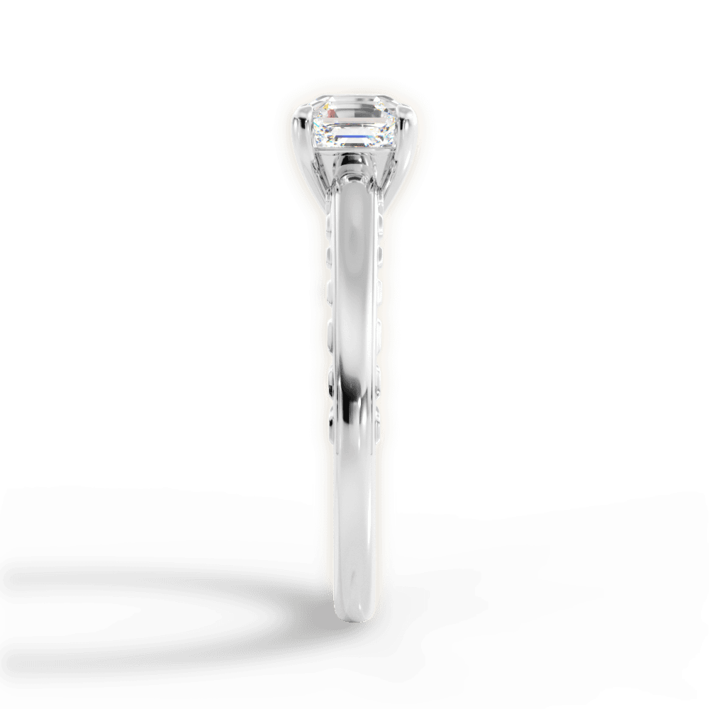 Annette Asscher Cut Lab Grown Diamond 14Kt White Gold Engagement Ring - View 4