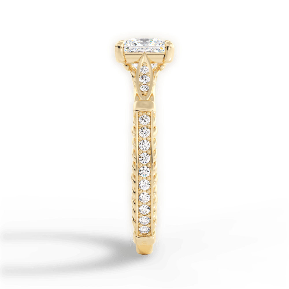 Gabriela Princess Cut Lab Grown Diamond 18Kt Yellow Gold Engagement Ring - View 3