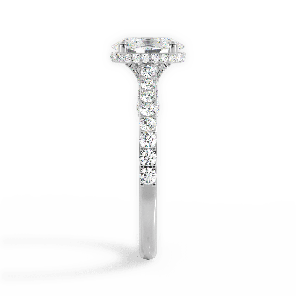 Laura Oval Cut Lab Grown Diamond 14Kt White Gold Engagement Ring - View 4
