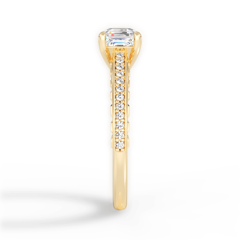 Caroline Asscher Cut Lab Grown Diamond 18Kt Yellow Gold Engagement Ring - View 4