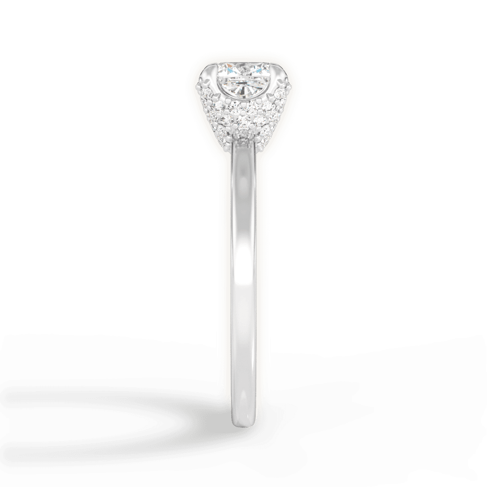 Gemma Cushion Cut Lab Grown Diamond 14Kt White Gold Engagement Ring - View 4