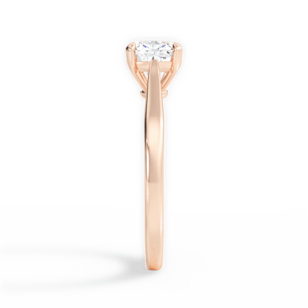 Angie Cushion Cut Lab Grown Diamond 18Kt Rose Gold Engagement Ring - View 2